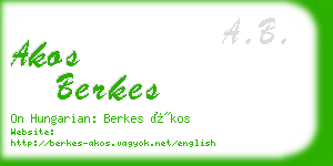 akos berkes business card